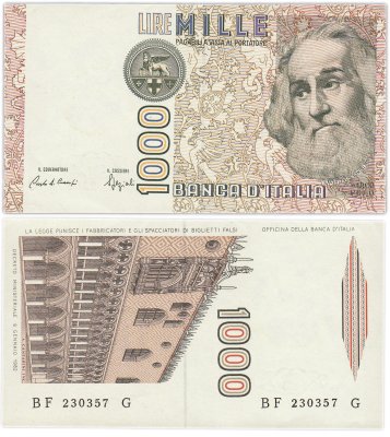 купить Италия 1000 лир 1982 года (Pick 109b)