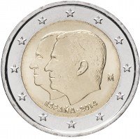 купить Испания 2 евро 2014 "Передача Хуаном Карлосом I трона Филиппу VI"