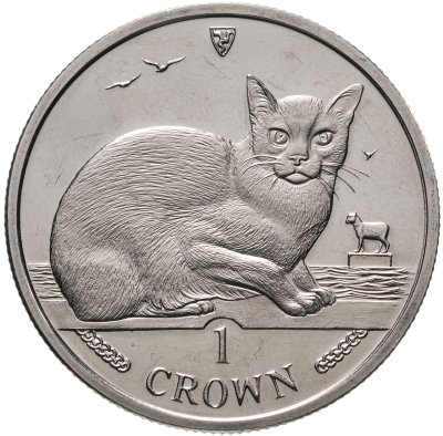 купить Остров Мэн 1 крона (crown) 1996 "Кошки - Бирманская кошка"