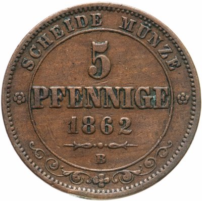 купить Германия (Саксония) 5 пфеннигов 1862 В