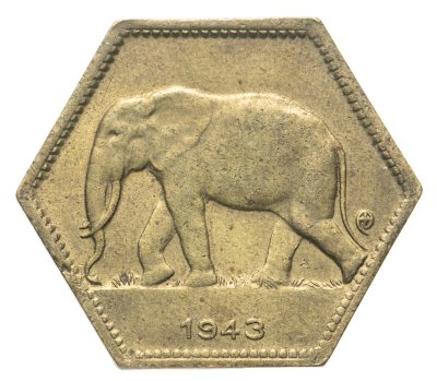купить Бельгийское Конго 2 франка (francs) 1943