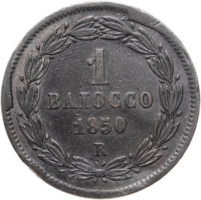 купить Папская область 1 байокко (baiocco) 1850
