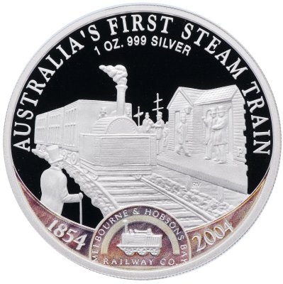 купить Острова Кука 1 доллар 2004 Proof «150 лет первому паровозу Австралии»