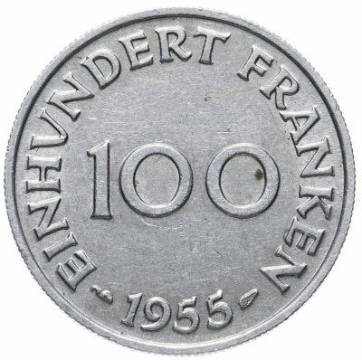 купить Саар 100 франков (francs) 1955