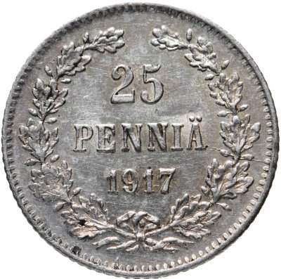 купить 25 пенни 1917 S гербовый орел с коронами, монета для Финляндии