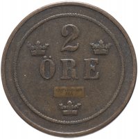 Купить Швеция 2 эре (ore) 1906-1907