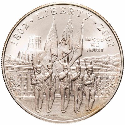 купить США 1 dollar (доллар) 2002 W "200-летие военной академии США в Вест-Пойнте" ( в коробке с сертификатом)