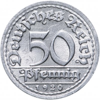 купить Германия (Веймарская республика) 50 пфеннигов (pfennig) 1920 D