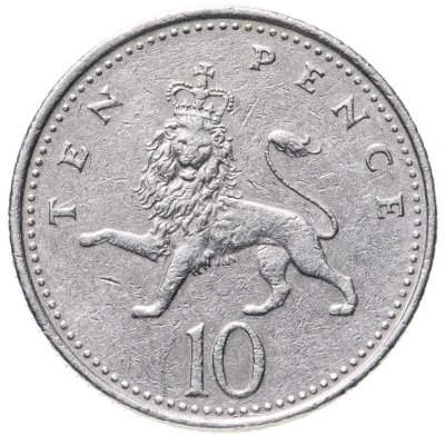 купить Великобритания 10 пенсов (pence) 1997 королева средних лет