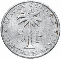 Купить Руанда-Урунди 5 франков (francs) 1958