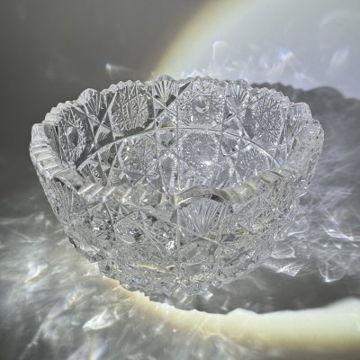 купить Конфетница с геометрическим декором, хрусталь, алмазная грань, СССР, 1970-1990 гг.