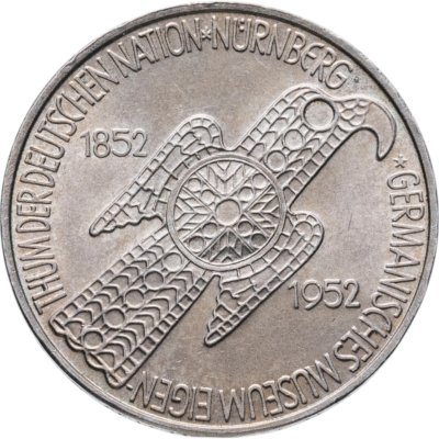 купить Германия, ФРГ 5 марок 1952 "100 лет Нюрнбергскому музею"