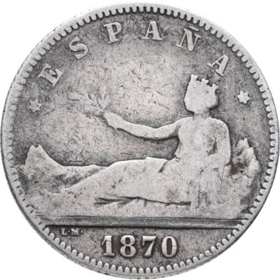 купить Испания 1 песета (peseta) 1870