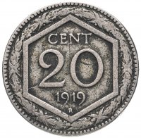 купить Италия 20 чентезимо (centesimi) 1919