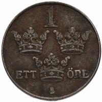 Купить Швеция 1 эре (ore) 1942-1950