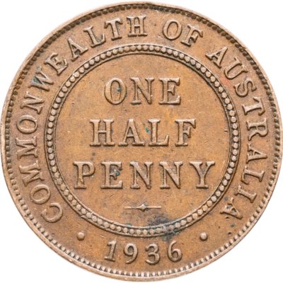 купить Австралия 1/2 пенни (penny) 1936