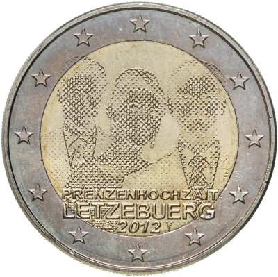 купить Люксембург 2 евро 2012 "Свадьба наследного принца Гийома и графини Стефании де Ланнуа"