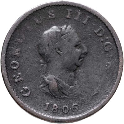 купить Великобритания 1/2 пенни (penny) 1806