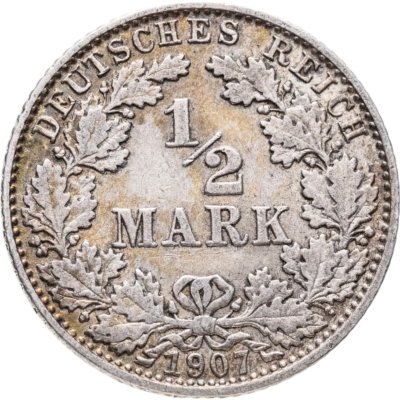 купить Германия 1/2 марки (mark) 1907 Знак монетного двора: "D" - Мюнхен