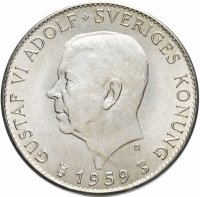 Купить Швеция 5 крон 1959 "150 лет Конституции"