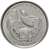 Купить Канада 25 центов (cents) 2005 "100 лет провинции Саскачеван"