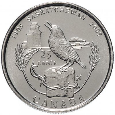 купить Канада 25 центов (cents) 2005 "100 лет провинции Саскачеван"
