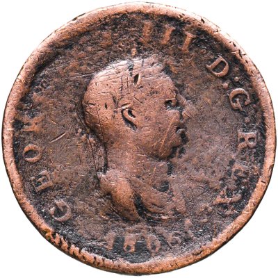 купить Великобритания 1/2 пенни (penny) 1806 Георг III