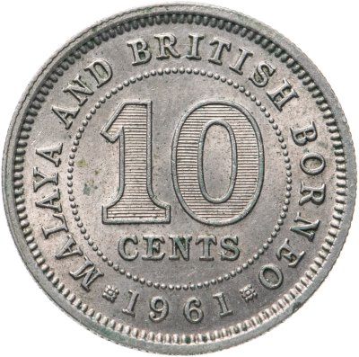 купить Малайя и Британское Борнео 10 центов (cents) 1961