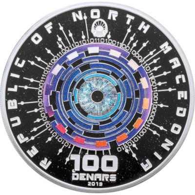 купить Северная Македония 100 денаров 2019 Proof "Искусственный интеллект" в футляре с сертификатом