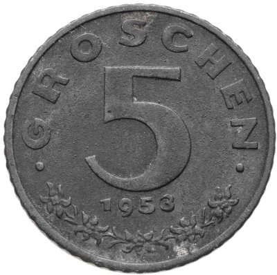 купить Австрия 5 грошей (groschen) 1953