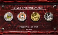 Купить Габон 2018 1000 франков CFA Prestige set из 4х монет "Крюгеррэнд" в футляре, с сертификатом