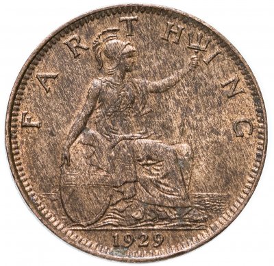 купить Великобритания 1 фартинг (farthing) 1929