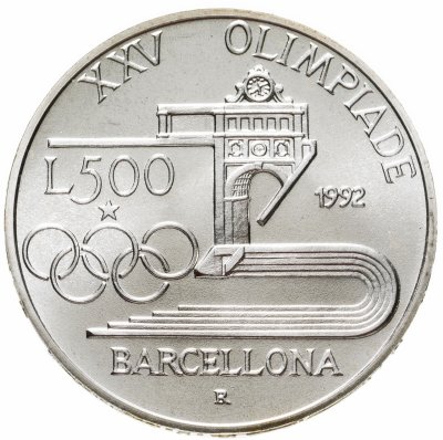 купить Италия 500 лир 1992 "XXV Летние Олимпийские игры, Барселона 1992"