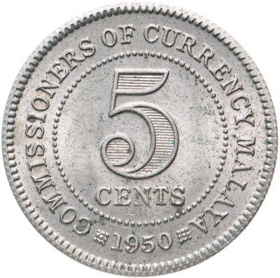 купить Малайя 5 центов (cents) 1950