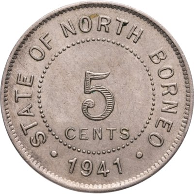 купить Северное Борнео 5 центов (cents) 1941