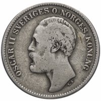 Купить Швеция 2 кроны 1876 "Король Оскар II"