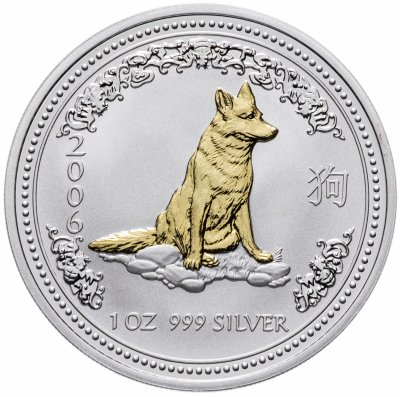 купить Австралия 1 доллар (dollar) 2006 "Год собаки" с позолотой