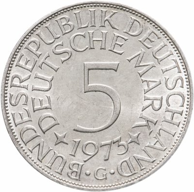 купить Германия 5 марок, 1973 Отметка монетного двора: "G" - Карлсруэ
