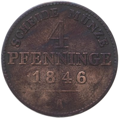 купить Германия, Пруссия 4 пфеннига 1846