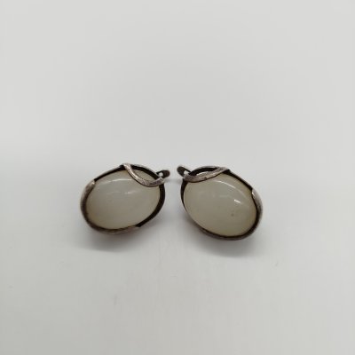 купить Серьги овальной формы, мельхиор (медь-никель), камень, 1970-1990 гг.