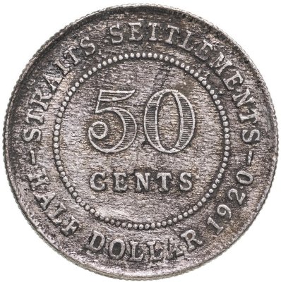купить Стрейтс Сетлментс 50 центов (cents) 1920