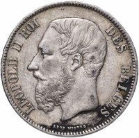 Купить Бельгия 5 франков (francs) 1869
