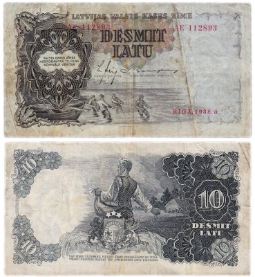 купить Латвия 10 латов 1938