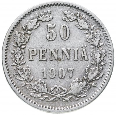купить 50 пенни 1907 L, монета для Финляндии