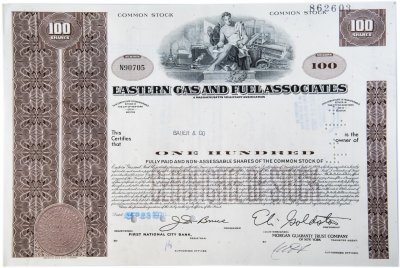 купить Акция США EASTERN GAS AND FUEL ASSOCATES 1967-1970