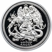 Купить Остров Мэн 2 унции GBP 2018 "Ангел Пьедфорт (Архангел Михаил)" в футляре, с сертификатом