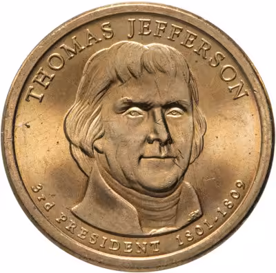 купить США 1 доллар 2007 P "3-й президент США - Томас Джефферсон"