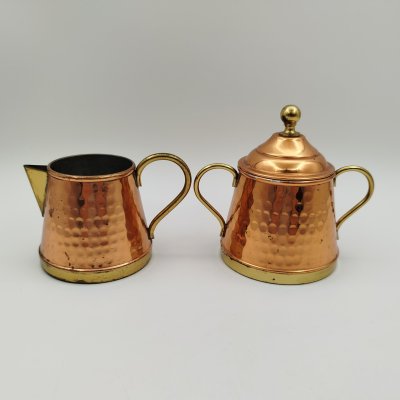 купить Набор из сахарницы и молочника изящной формы, медь, медь, Бельгия, 1980-1990 гг.