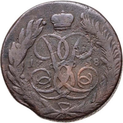 купить 5 копеек 1758 без обозначения монетного двора