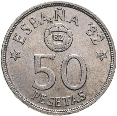 купить Испания 50 песет (pesetas) 1980 (1982) "Чемпионат мира по футболу 1982"